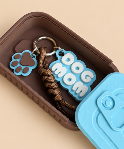 Porte-clés Dog Mom avec boîte de rangement